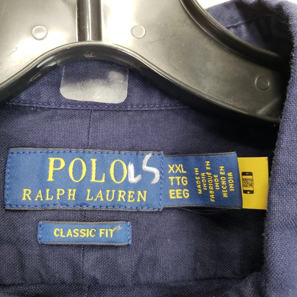 Polo Ralph Lauren Classic Fit Button Down Mens XXL Navy Blue Preppy Designer